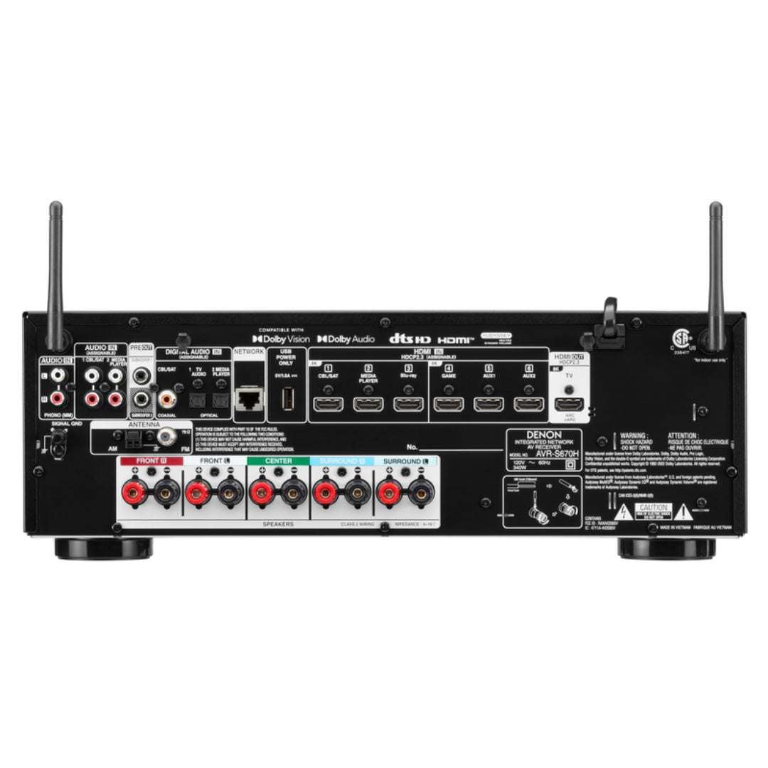 Denon AVR-S670H 5.2 Ch. 8K AV Receiver | ListenUp