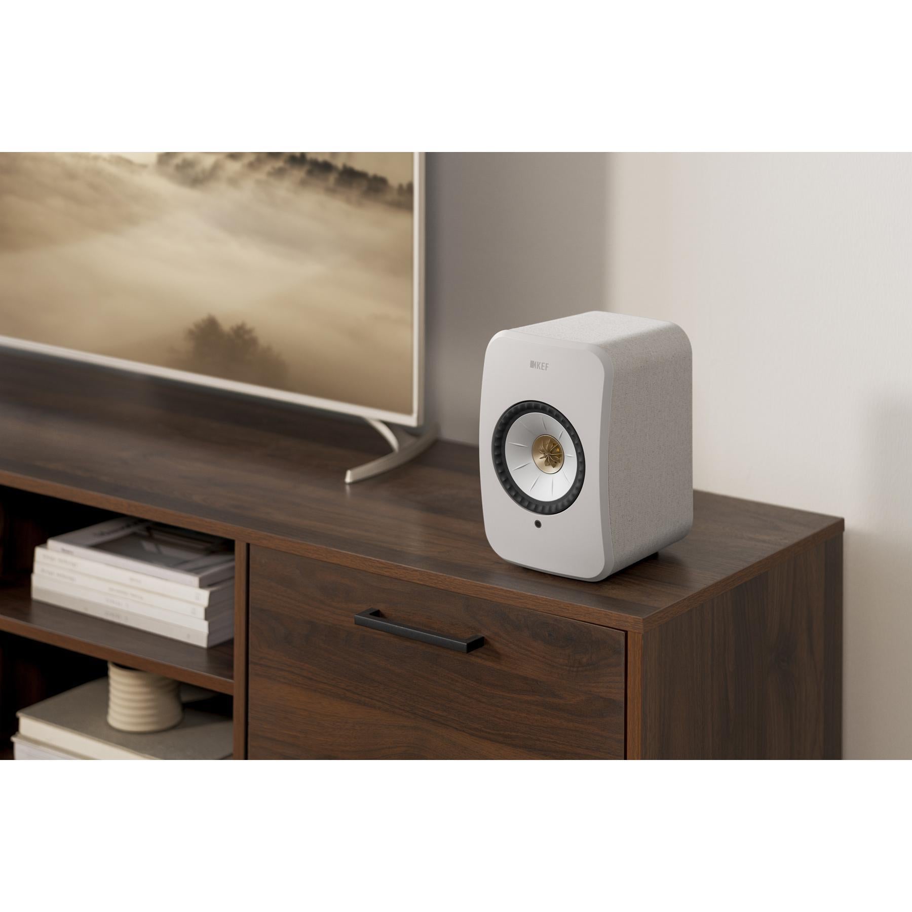 KEF LSX II Wireless HiFi Speakers - Cotton White | ListenUp