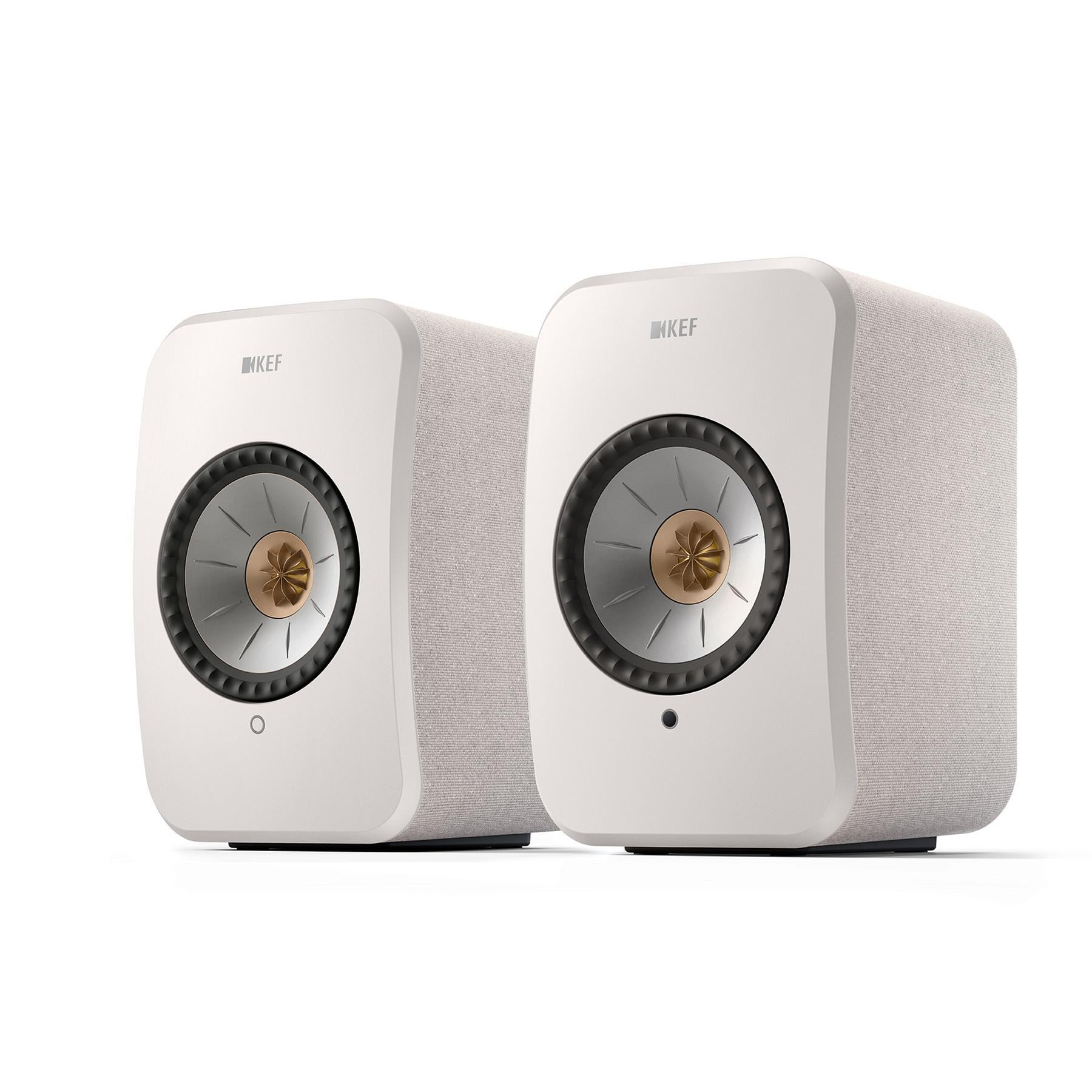 スピーカー・ウーファー KEF LSX WHITE KEF LSX II Wireless HiFi Speakers - Cotton White | ListenUp