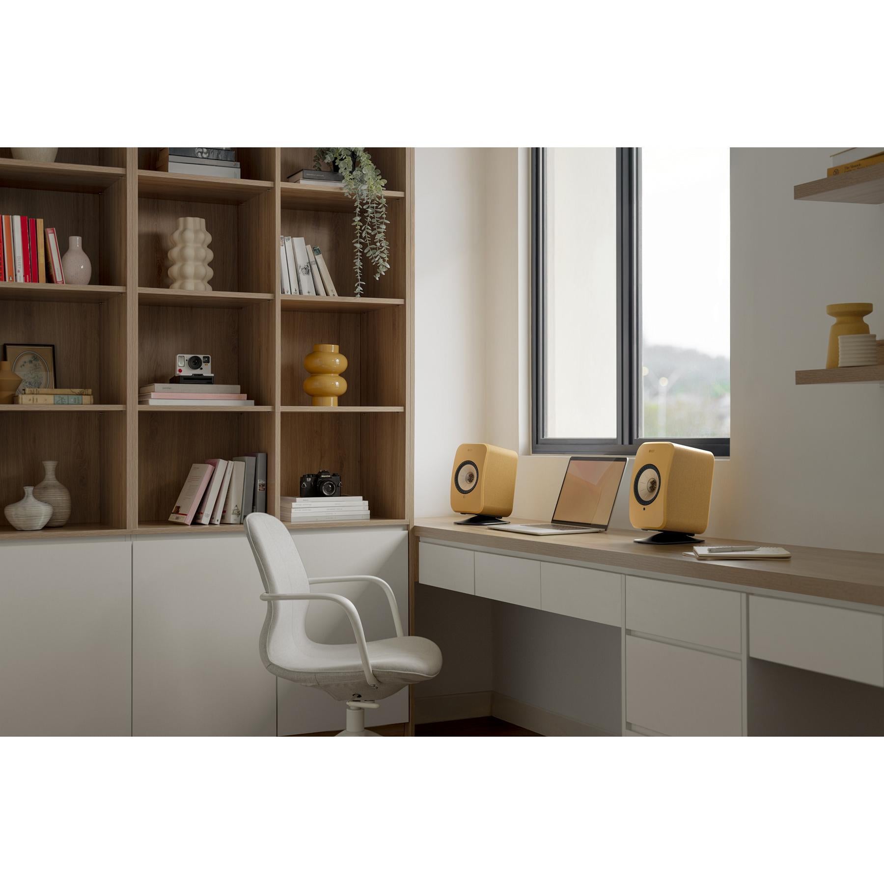 KEF LSX II Wireless HiFi Speakers - Amber Haze | ListenUp