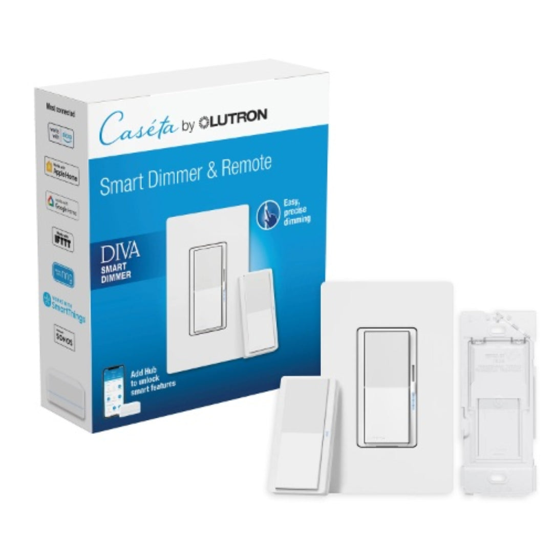 Lutron P-DIM-3WAY-WH Caseta 3-Way Smart Dimmer Switch Kit White