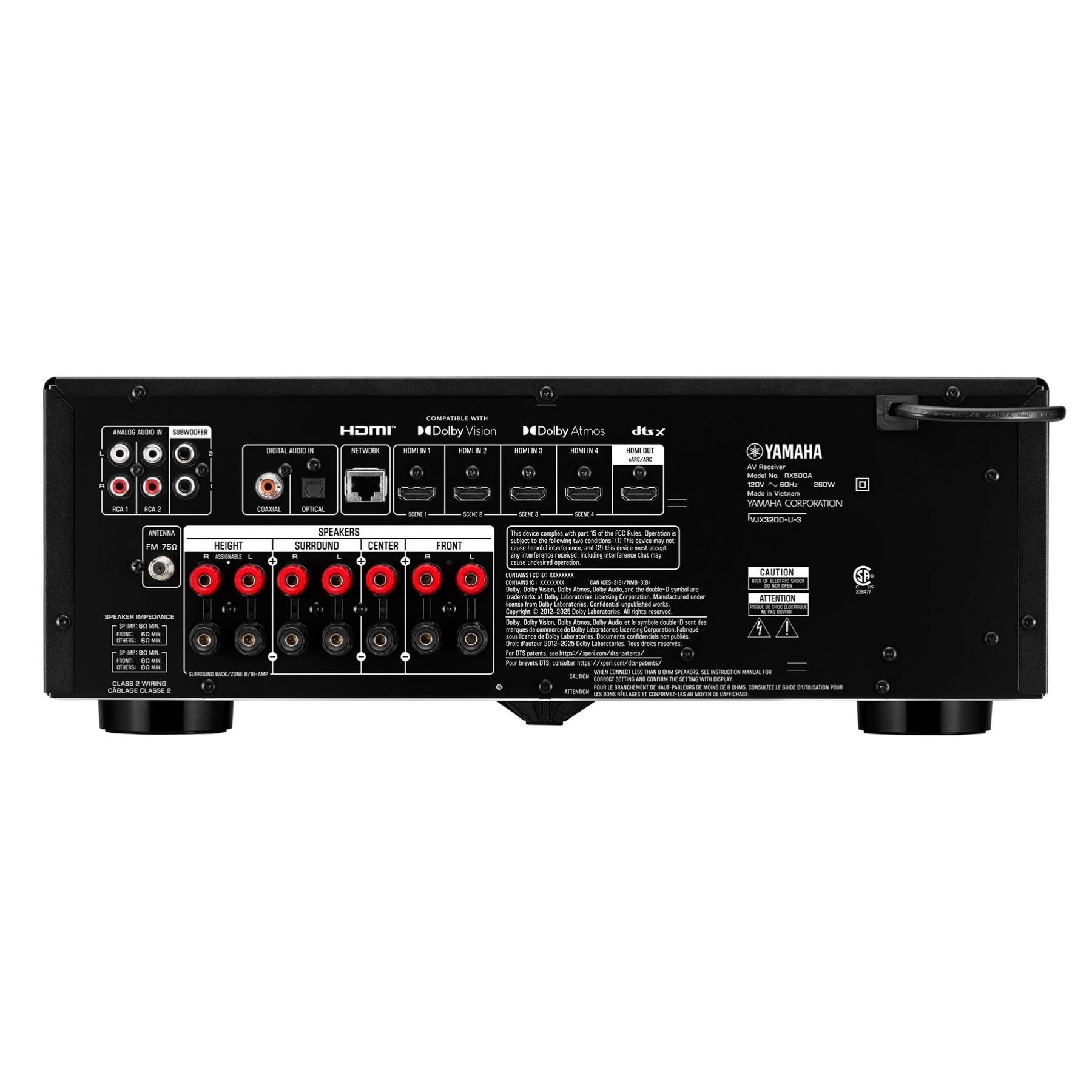 Yamaha RX-500A 7.2-Channel 8K Home Theater AV Receiver | ListenUp