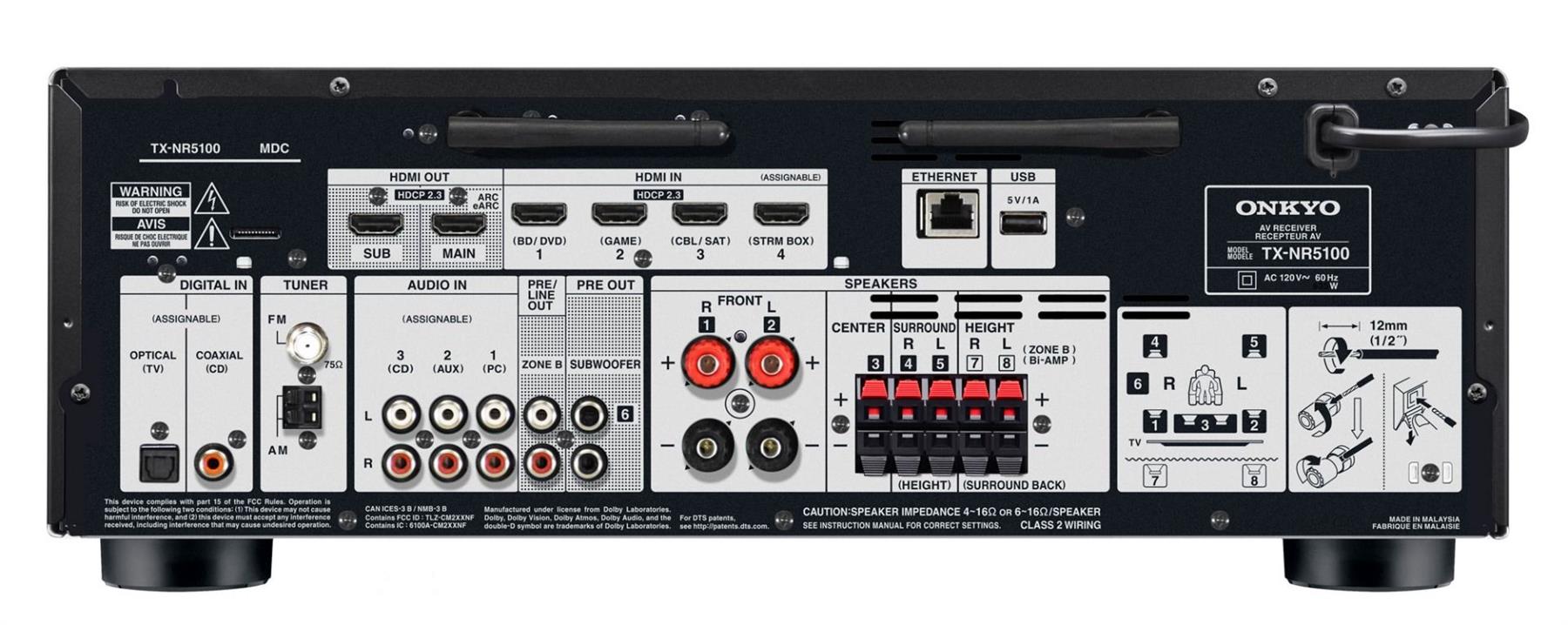 Onkyo TX-NR5100 Channel Network AV Receiver (2021) ListenUp