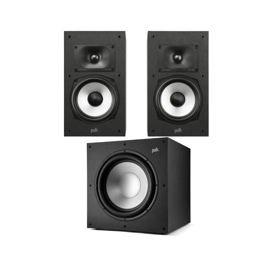 Polk Monitor XT20 Bookshelf Speakers with XT12 Subwoofer | ListenUp