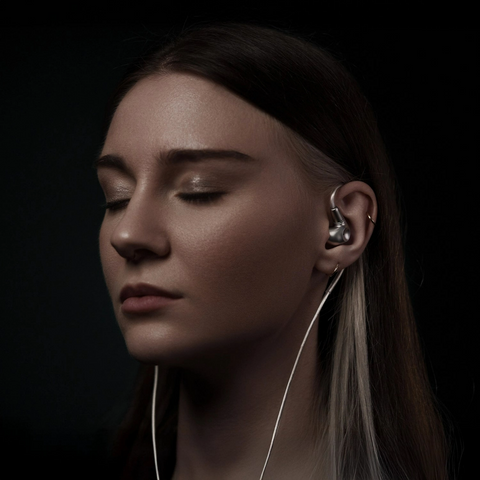Meze Audio ASTRU In-Ear Monitor woman wearing them (view 8 of 9)