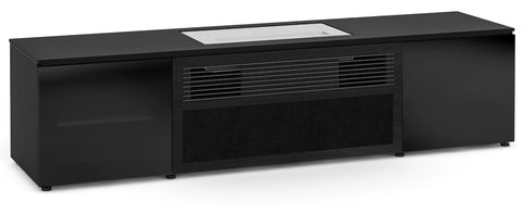 SALAMANDER Oslo 245S Cabinet for integrated LG UST Projector - Black Oak Sides, Black Glass Doors