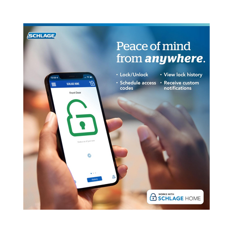 Schlage Encode Smart WiFi Deadbolt Lock for Front Door (Matte Black) - Clearance / Open Box (view 6 of 7)