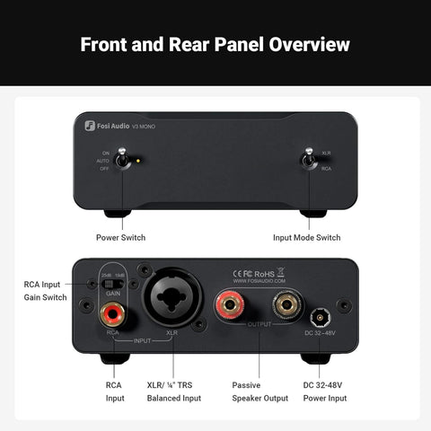 Fosi Audio V3 Mono 240W Monoblock Power Amplifier with 48V/5A Power Supply (view 2 of 5)