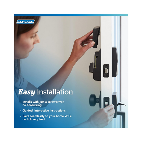 Schlage Encode Smart WiFi Deadbolt Lock for Front Door (Matte Black) - Clearance / Open Box (view 7 of 7)