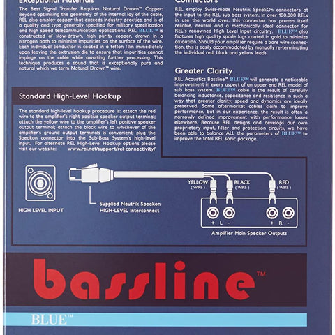 REL REL Bassline Blue Subwoofer Cable for REL Subs (6 Meter) - Clearance / Open Box
