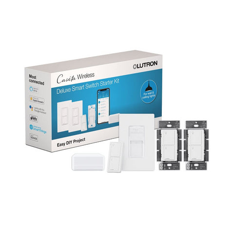 Lutron Lutron Caseta Deluxe Smart Switch Kit | P-BDG-PKG2WS-WH | White - Clearance / Open Box