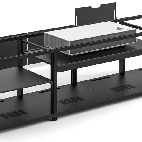 SALAMANDER Oslo 245S Cabinet for integrated LG UST Projector - Black Oak Sides, Black Glass Doors