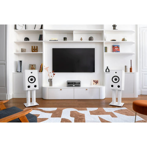 Triangle Borea BR05 2-Way Bookshelf Speakers (Pair) - white on stands (view 12 of 13)