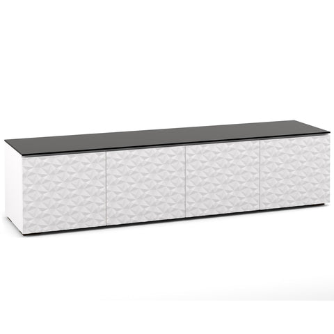 SALAMANDER Salamander Milan 247 - White / Black Glass Quad AV Cabinet