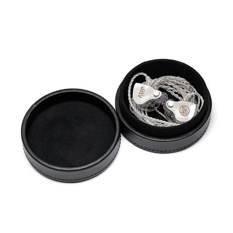 64 Audio Black Leather Earphone Case with iems (view 4 of 4)