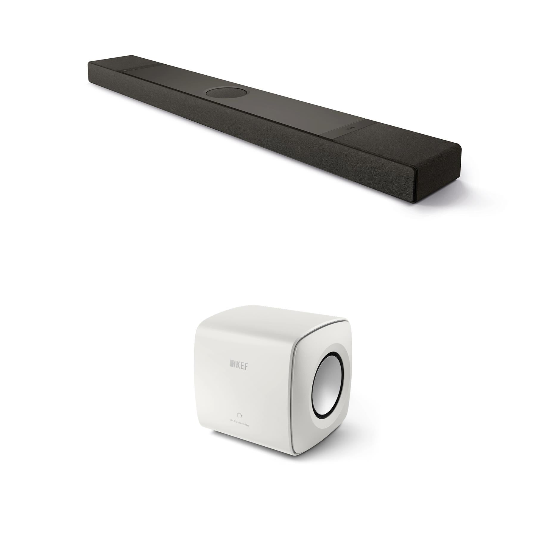 KEF XIO Soundbar + KC62 Subwoofer + KW2 RX Receiver Bundl | ListenUp