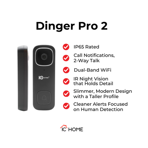 IC Realtime Dinger Pro 2 - 5MP Smart Dual Band Wi-Fi Video Doorbell - Clearance / Open Box (view 6 of 9)