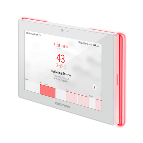 Crestron 7 in. Room Scheduling Touch Screen, White Smooth, with Multisurface Mount Kit & Room Availability Light Bar (TSS-7-WHS-LB) - Clearance / Open Box (view 4 of 4)