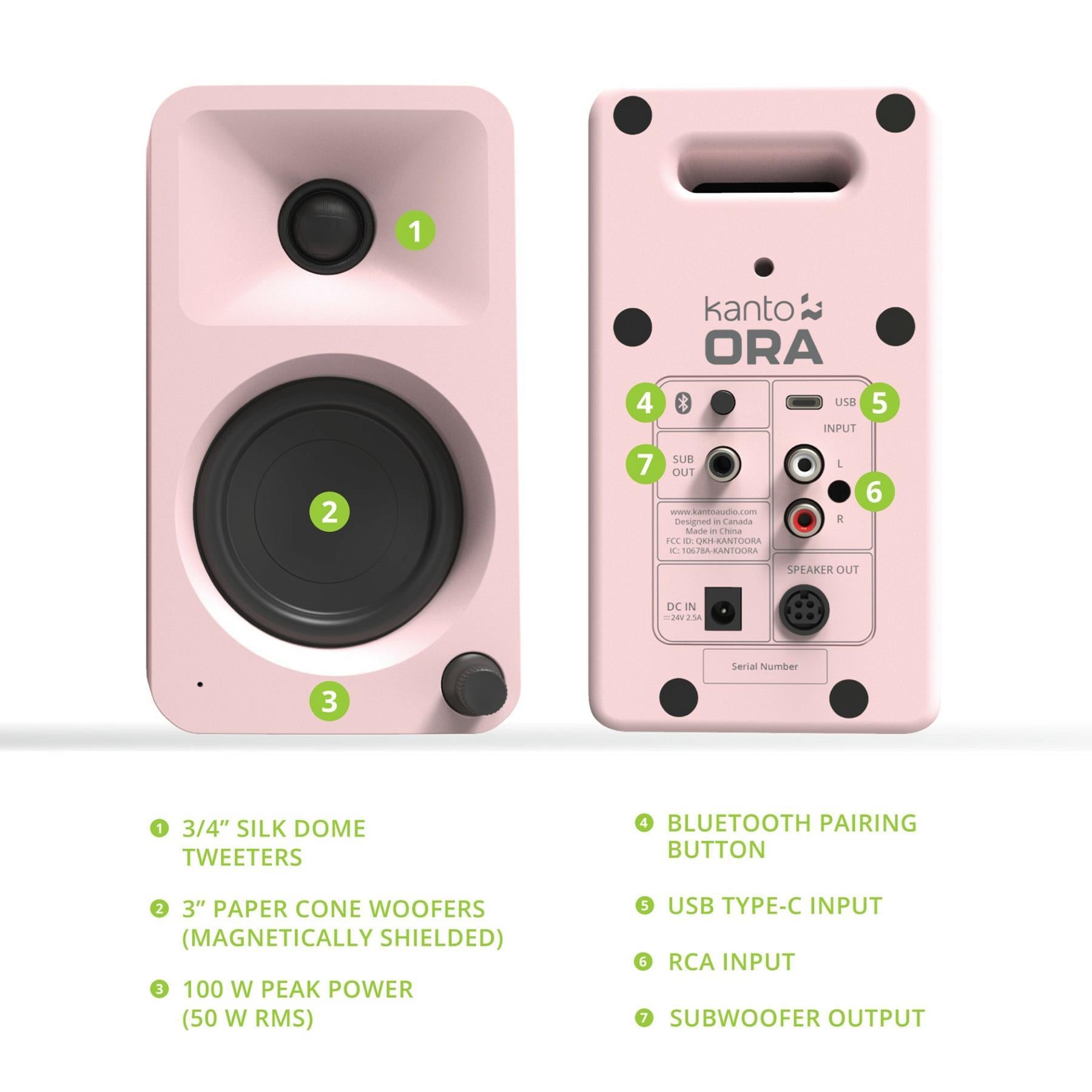 Kanto ORA・Kanto S2　ほぼ新品 Kanto ORA Reference Desktop Speakers - Matte Pink | ListenUp