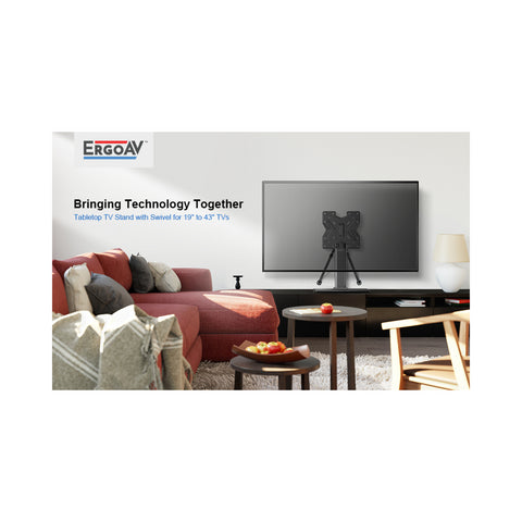 ErgoAV ErgoAV Small Tabletop TV Stand W/Swivel for 19 to 43 Inch TVs - Clearance / Open Box