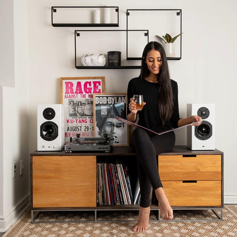 KIN by Totem Play Powered Bookshelf Speakers – Satin Black Pair (view 5 of 7)