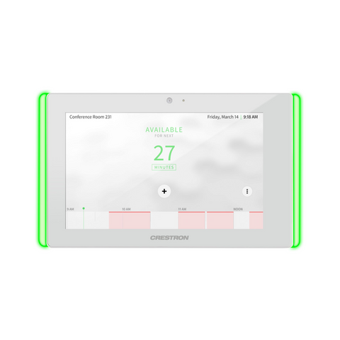 Crestron 7 in. Room Scheduling Touch Screen, White Smooth, with Multisurface Mount Kit & Room Availability Light Bar (TSS-7-WHS-LB) - Clearance / Open Box (view 1 of 4)