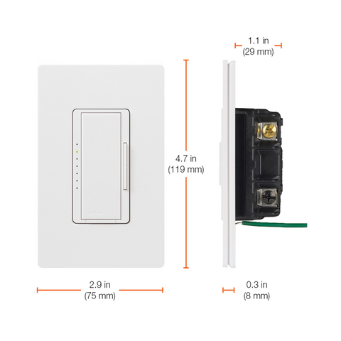 Lutron RadioRA 2 Maestro PRO LED+ Dimmer (Gloss Light Almond) - Clearance / Open Box (view 2 of 2)