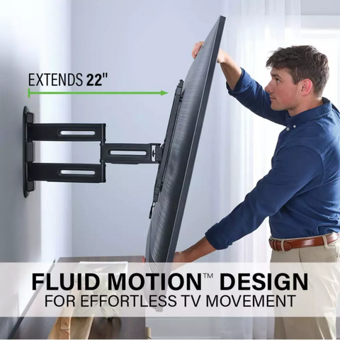 SANUS VMF822 Advanced Full-Motion 4D® + Shift™ TV Wall Mount for 32"–65" TVs (view 4 of 6)