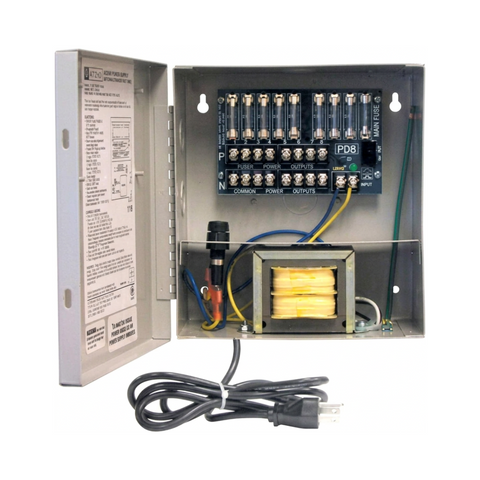 Altronix ALTV248UL CCTV Power Supply, 8 Fused Outputs, 24VAC/28VAC Multi-Voltage -  Clearance / Open Box (view 2 of 2)