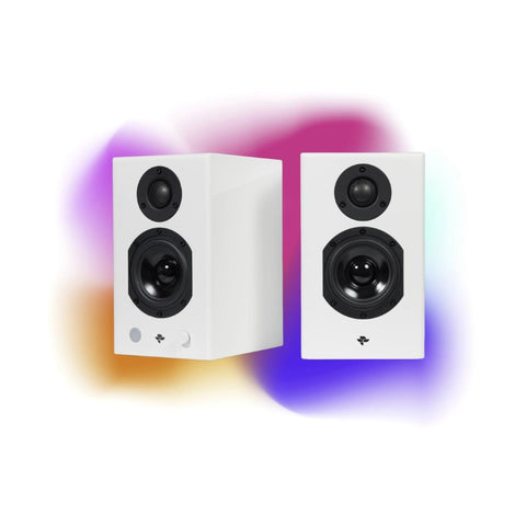 KIN by Totem Play Mini Powered Bookshelf Speakers – Satin White Pair (view 2 of 6)