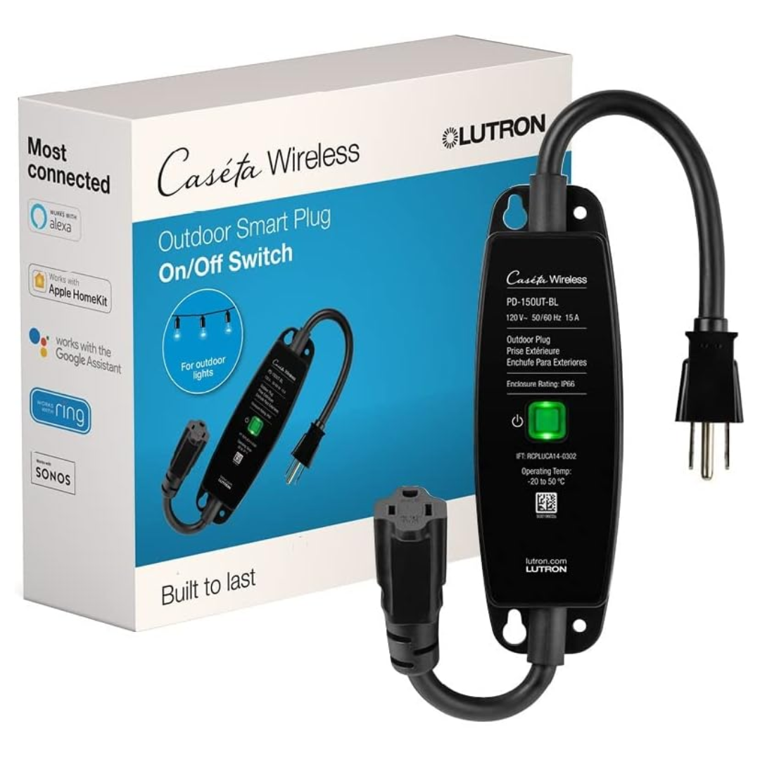 Lutron Caséta Weatherproof+ Outdoor Smart Plug On/Off Switch | for Lan ...