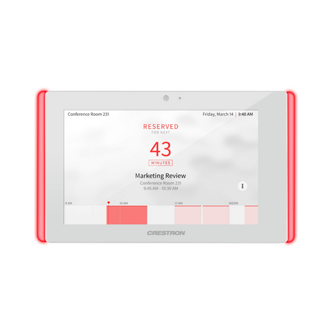 Crestron 7 in. Room Scheduling Touch Screen, White Smooth, with Multisurface Mount Kit & Room Availability Light Bar (TSS-7-WHS-LB) - Clearance / Open Box (view 3 of 4)