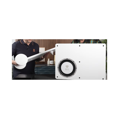 REL Planar PL-2 Ultra-thin Subwoofer with Hardwood Grille & Planar Cart (White) - Clearance / Open Box (view 9 of 9)