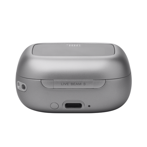 JBL Live Beam 3 True Wireless Noise-Cancelling Earbuds with Smart Charging Case (Silver) - Clearance / Open Box (view 3 of 4)