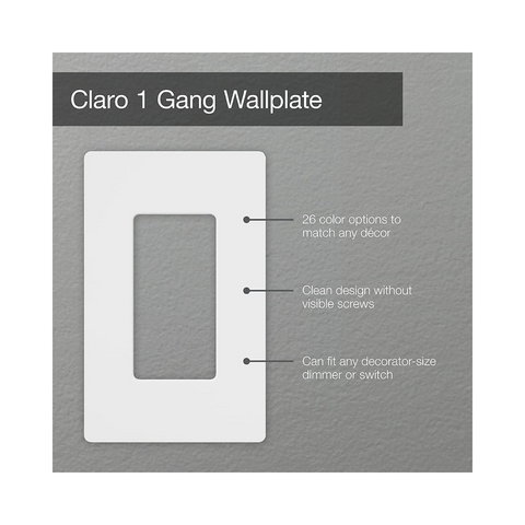 Lutron CW-1-SS Claro Series 1-Gang Stainless Steel Screwless Wallplate for Light Switches - Clearance / Open Box (view 2 of 7)