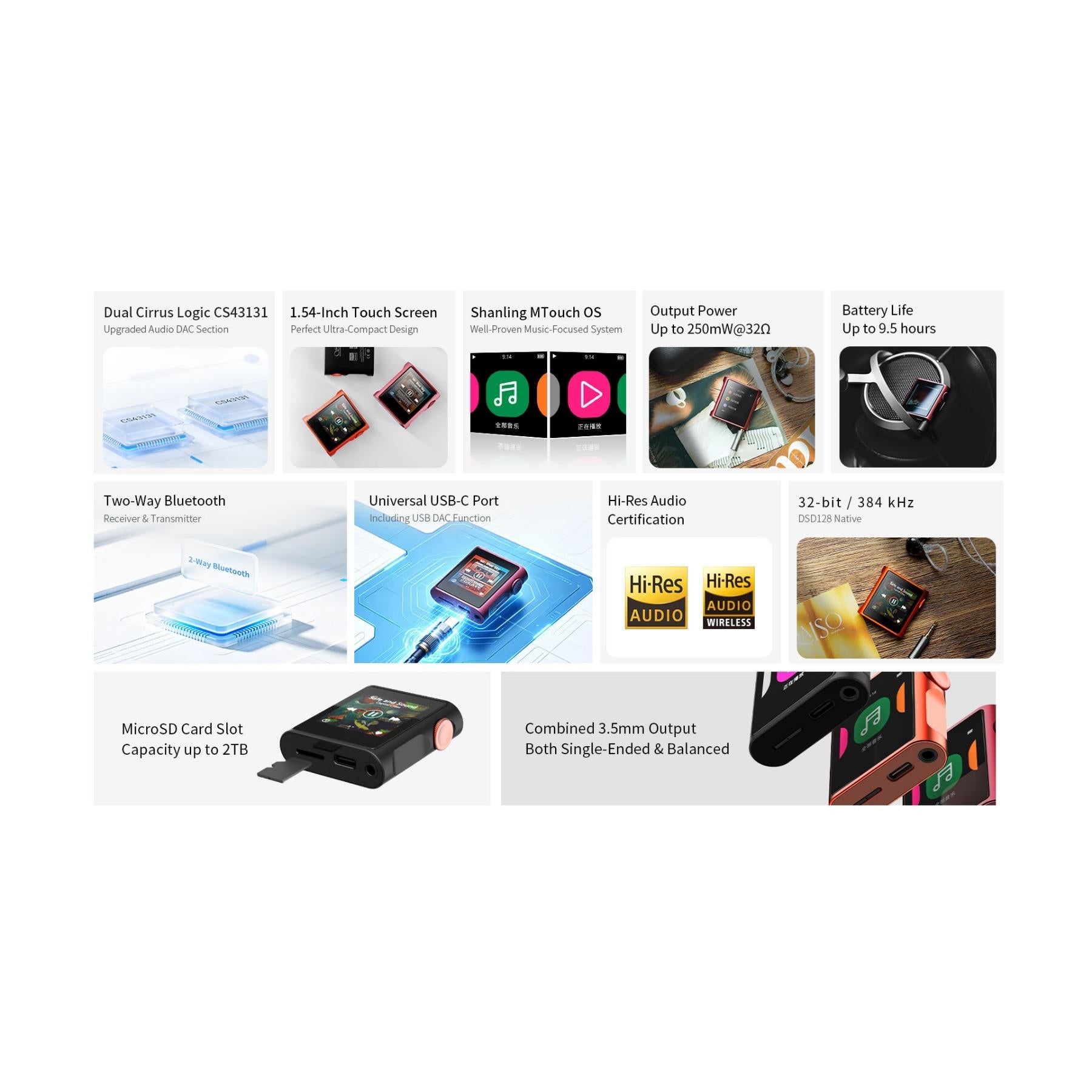 Shanling M0 Pura Small Portable Hi-Res Music Player - ListenUp