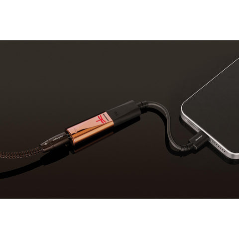 AudioQuest Dragonfly Copper shown connected to an iPhone via USB C (view 9 of 9)