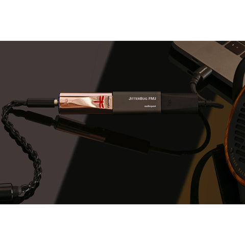 AudioQuest Dragonfly Copper shown with Jitterbug and Dragontail USB C connected to Macbook (view 7 of 9)