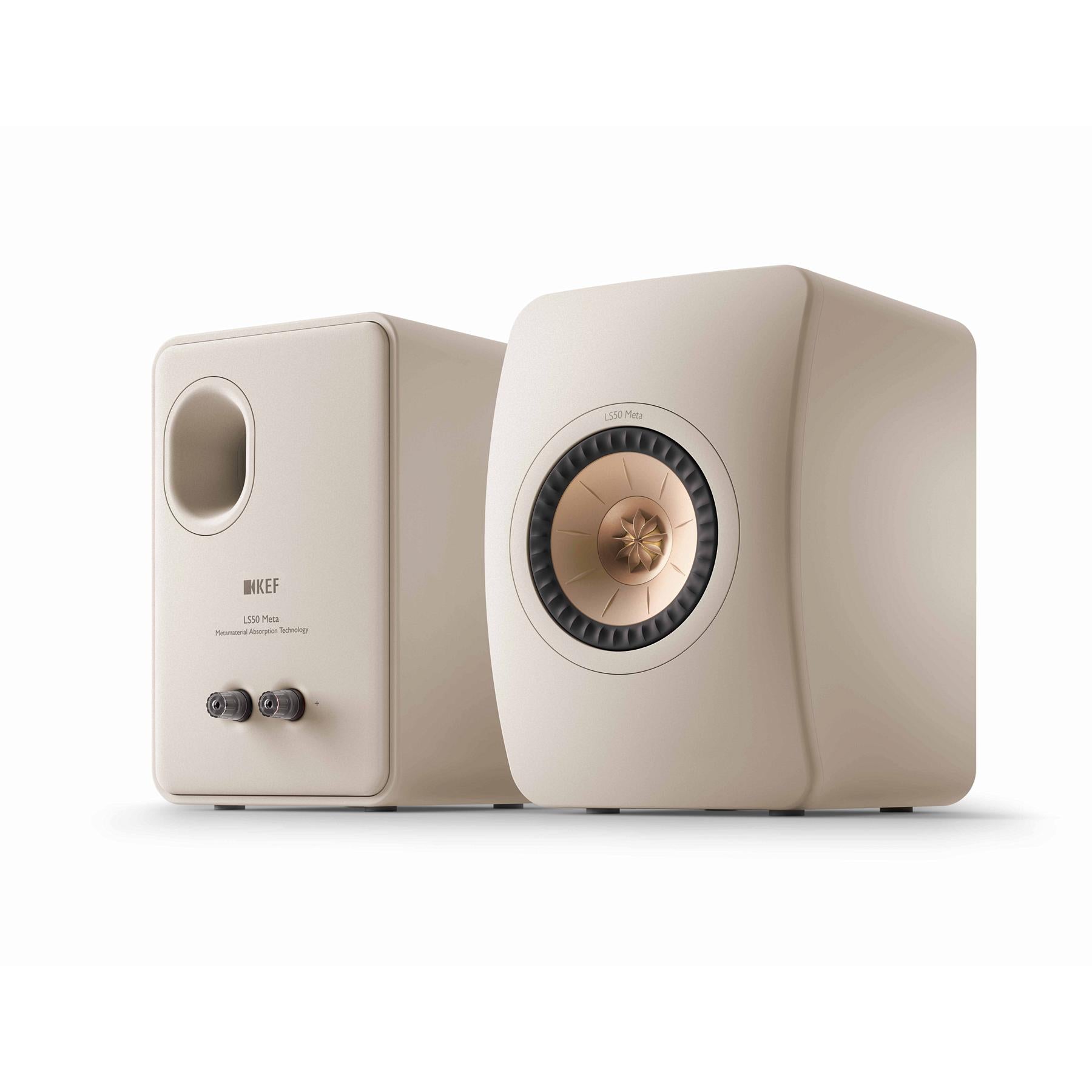 KEF LS50 Wireless II Bookshelf Speakers - Sandshell Pair | ListenUp