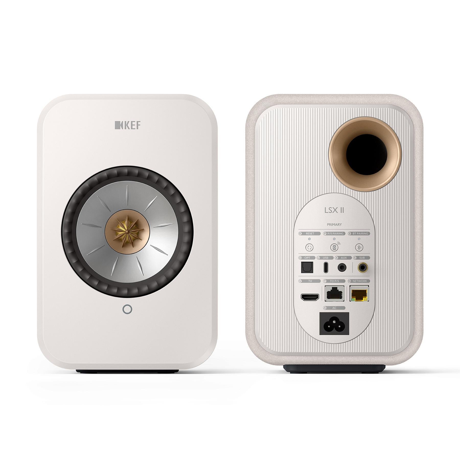 KEF LSX II Wireless HiFi Speakers - Cotton White | ListenUp