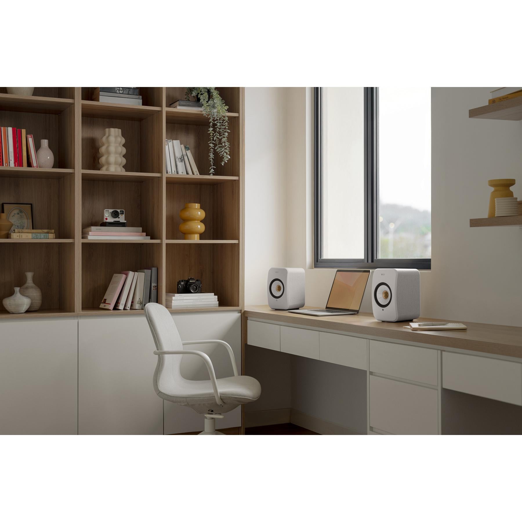 KEF LSX II Wireless HiFi Speakers - Cotton White | ListenUp