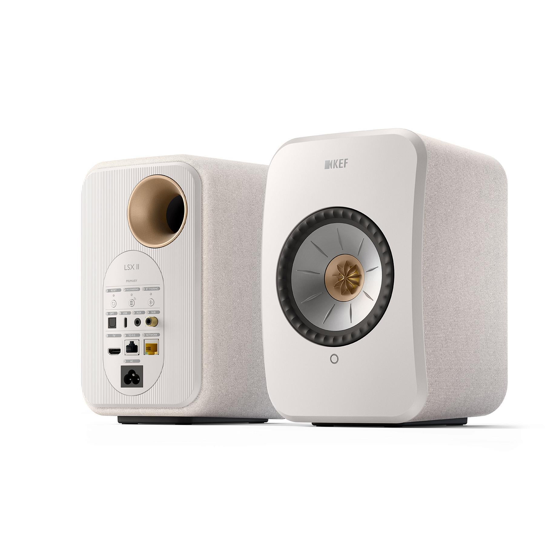 KEF LSX II LT ホワイト KEF LSX II Wireless HiFi Speakers - Cotton White | ListenUp