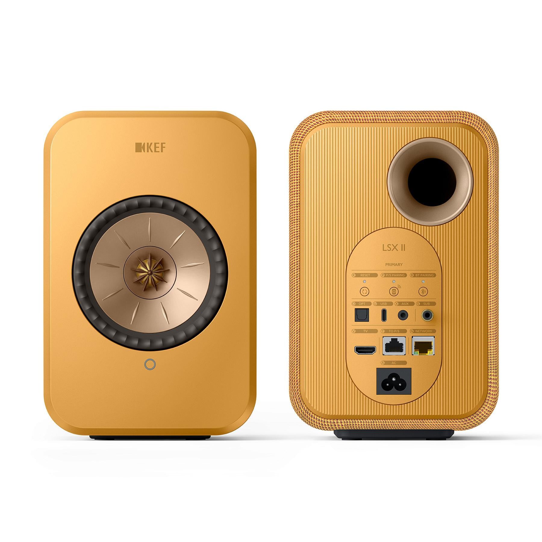 KEF LSX II Wireless HiFi Speakers - Amber Haze | ListenUp