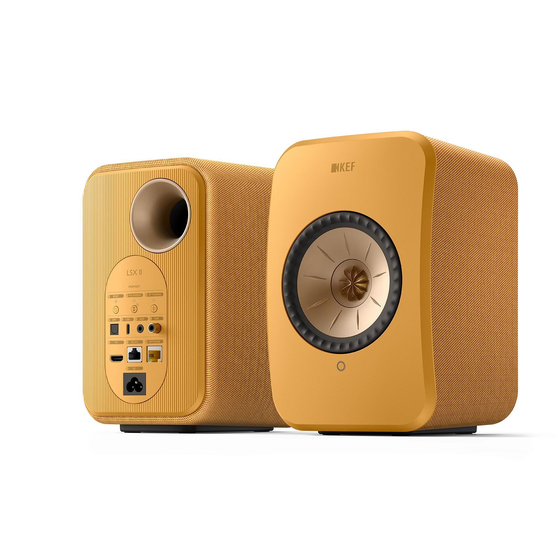 KEF LSX II Wireless HiFi Speakers - Amber Haze | ListenUp