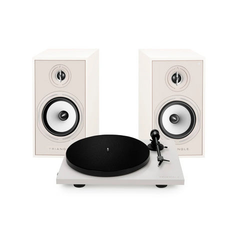 Triangle Triangle Lunar 1 Turntable with BR03 Connect Wireless Powered Bookshelf Speaker With Arc