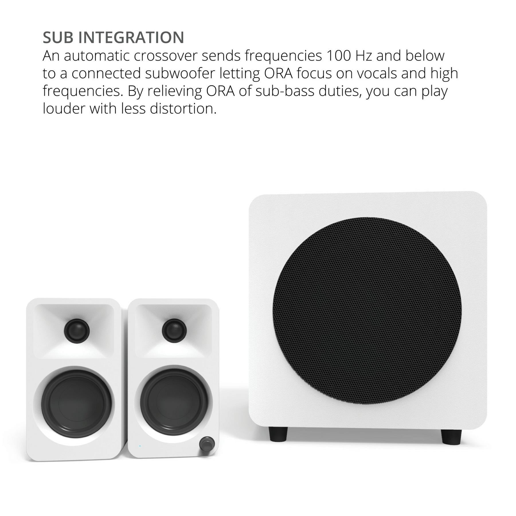 Kanto ORA ホワイトスピーカー Bluetooth Kanto ORA Reference Desktop Speakers - Matte White | ListenUp