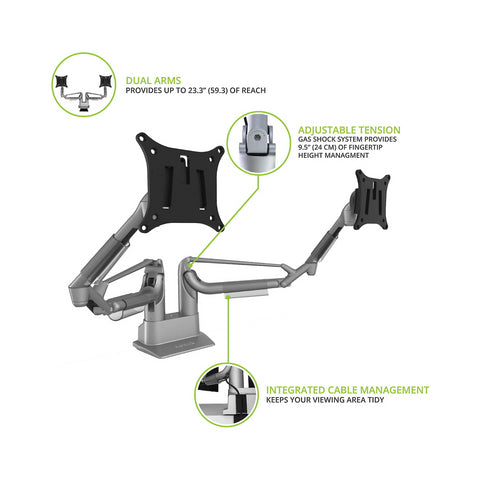 Kanto Kanto DMS2000 Dual Arm Desktop Monitor Mount - Clearance / Open Box