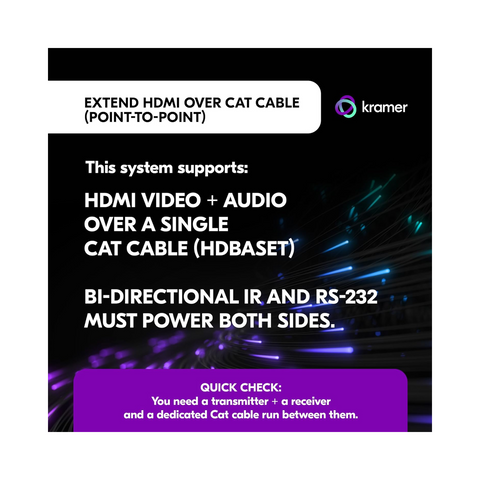 Kramer TP-580T - 4K60 4:2:0 HDMI HDCP 2.2 Transmitter with RS–232 & IR over Long–Reach HDBaseT - Clearance / Open Box (view 6 of 6)