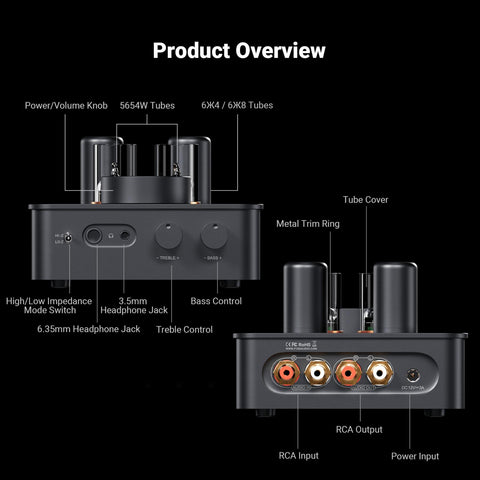 Fosi Audio GR70 Class-A Tube Headphone Amplifier & Preamplifier (view 2 of 3)