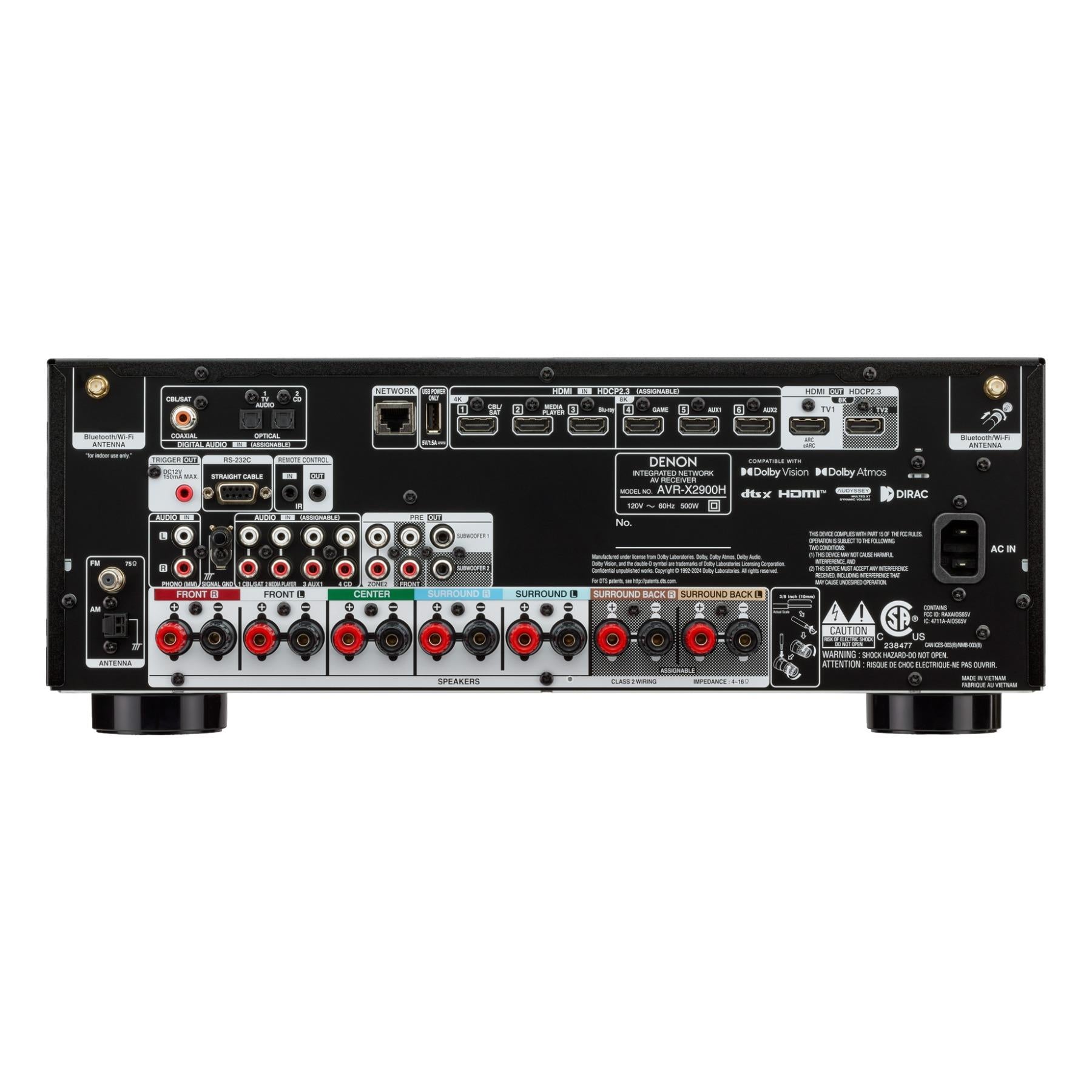 DENON AVアンプ　AVC-2809sp Denon AVR-X2900H 7.2 Channel 8K AV Receiver | ListenUp